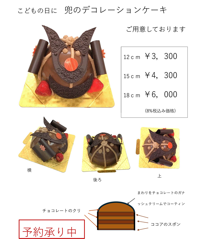 子供の日用兜のデコレーションケーキ